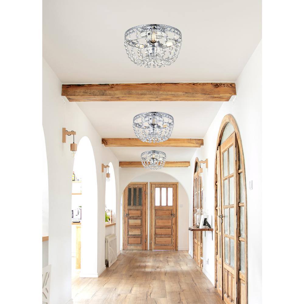 Angle. Elegant Lighting - Kylie 10 inch flush mount in chrome - Chrome.