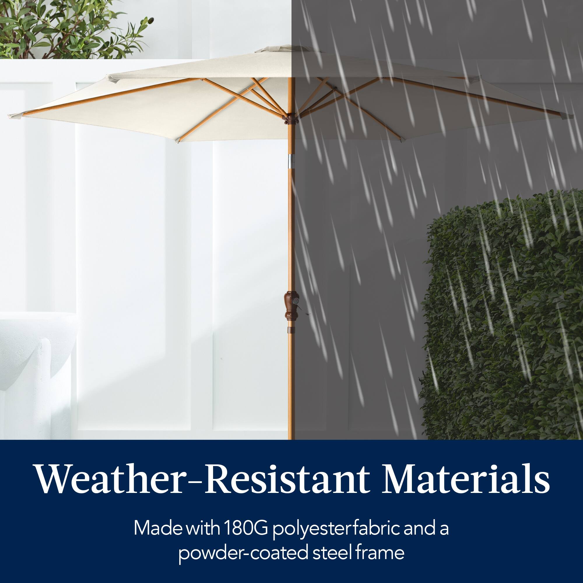 Weather-Resistant Materials  
Made with 180G polyester fabric and a powder-coated steel frame