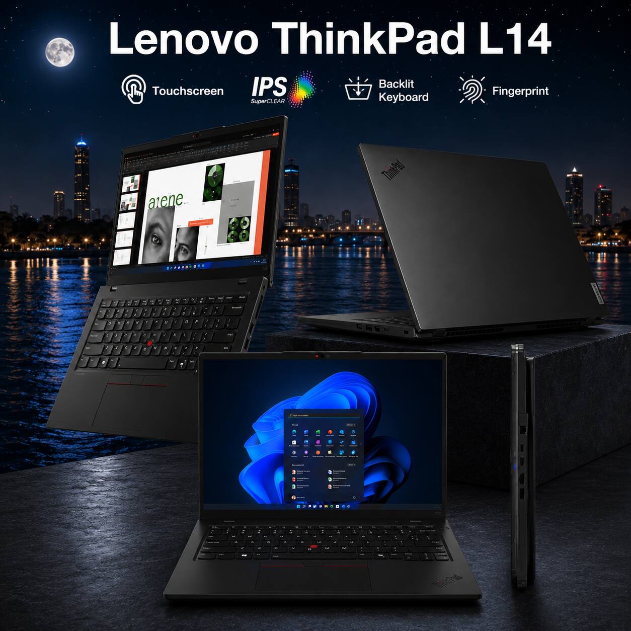 Lenovo ThinkPad L14 IPS Backlit Touchscreen Fingerprint SuperCLEAR Keyboard