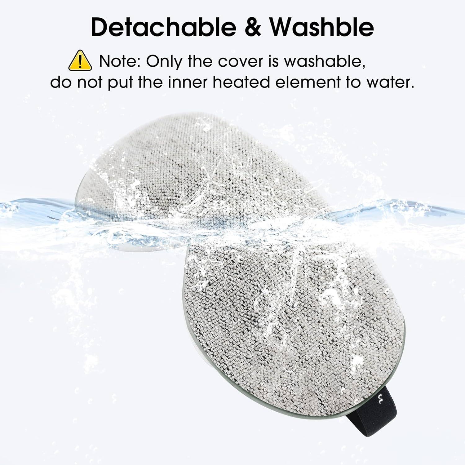 Detachable & Washable  
Note: Only the cover is washable, do not put the inner heated element to water.