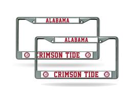 Rico Industries - Alabama Crimson Tide Chrome Metal License Plate Frame - Set of 2 Frames - Multi