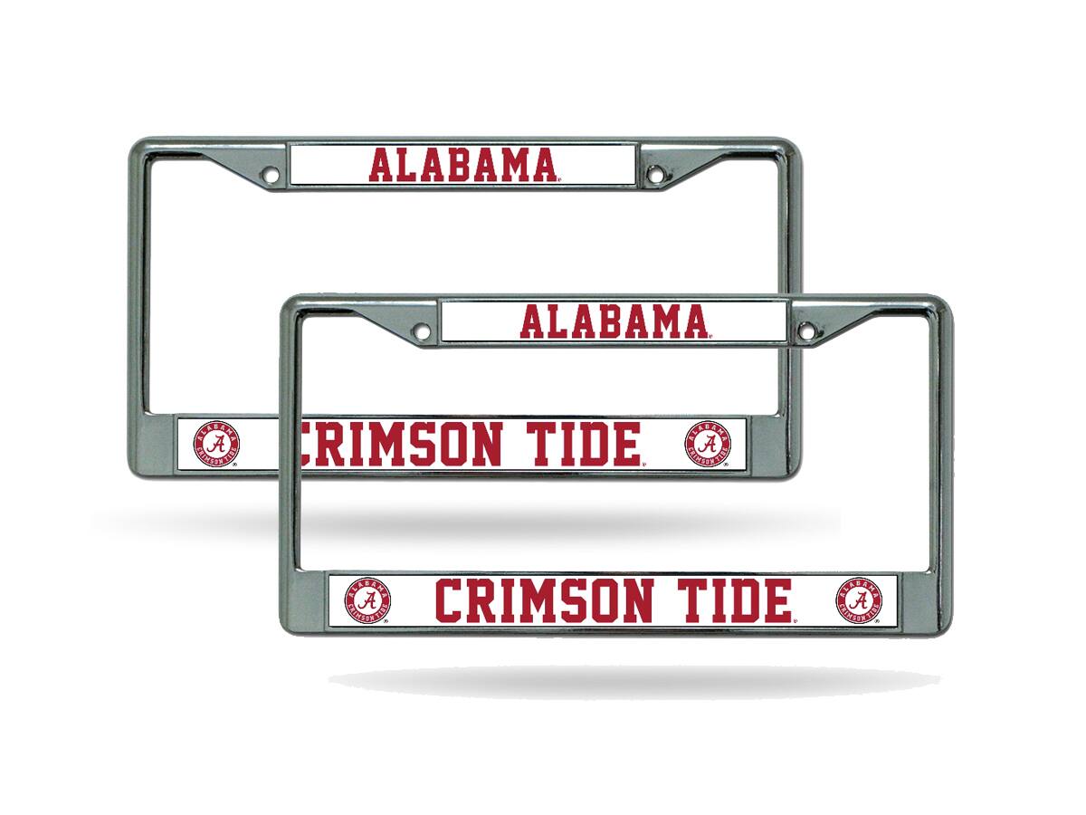 Alabama Crimson Tide Chrome Metal License Plate Frame - Set of 2 Frames