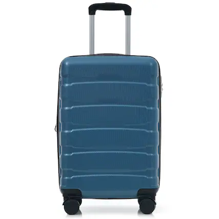 Front. PexFix - 20" Hardshell ABS Carry-On, Durable Expandable Travel Suitcase with Spinner Wheels, TSA Lock for Air Travel - Blue.