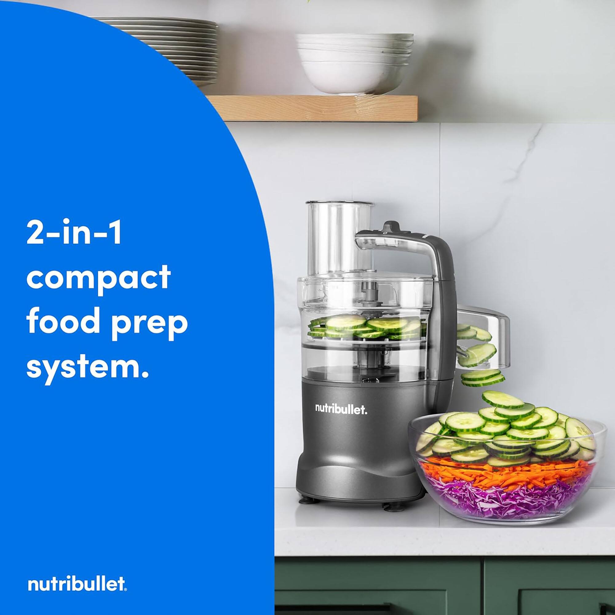 2-in-1 compact food prep system. nutribullet.