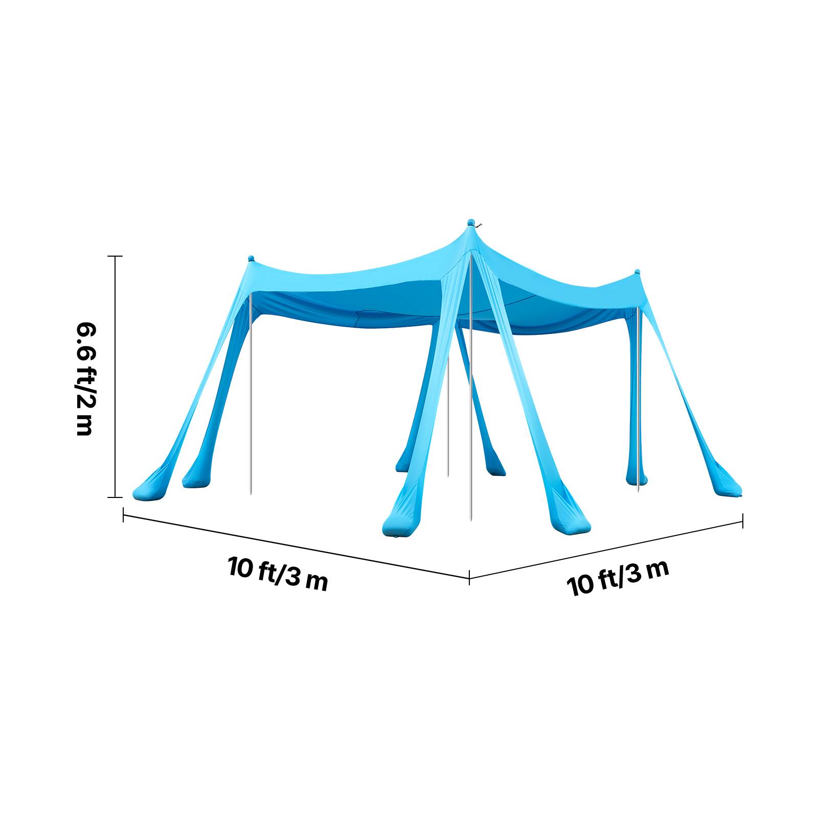 6.6 ft/2 m  
10 ft/3 m