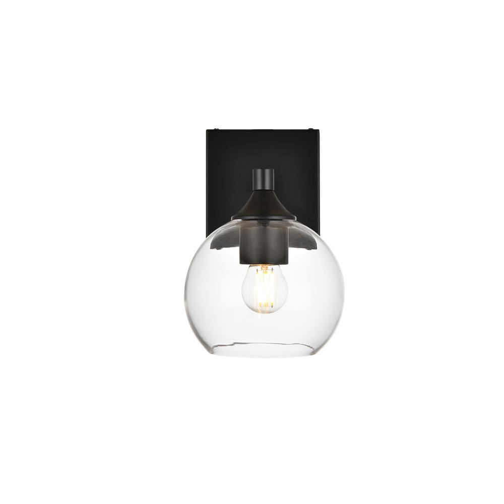 Alt View 2. Living District - Foster 1 light Black and Clear Bath Sconce - Black And Clear.