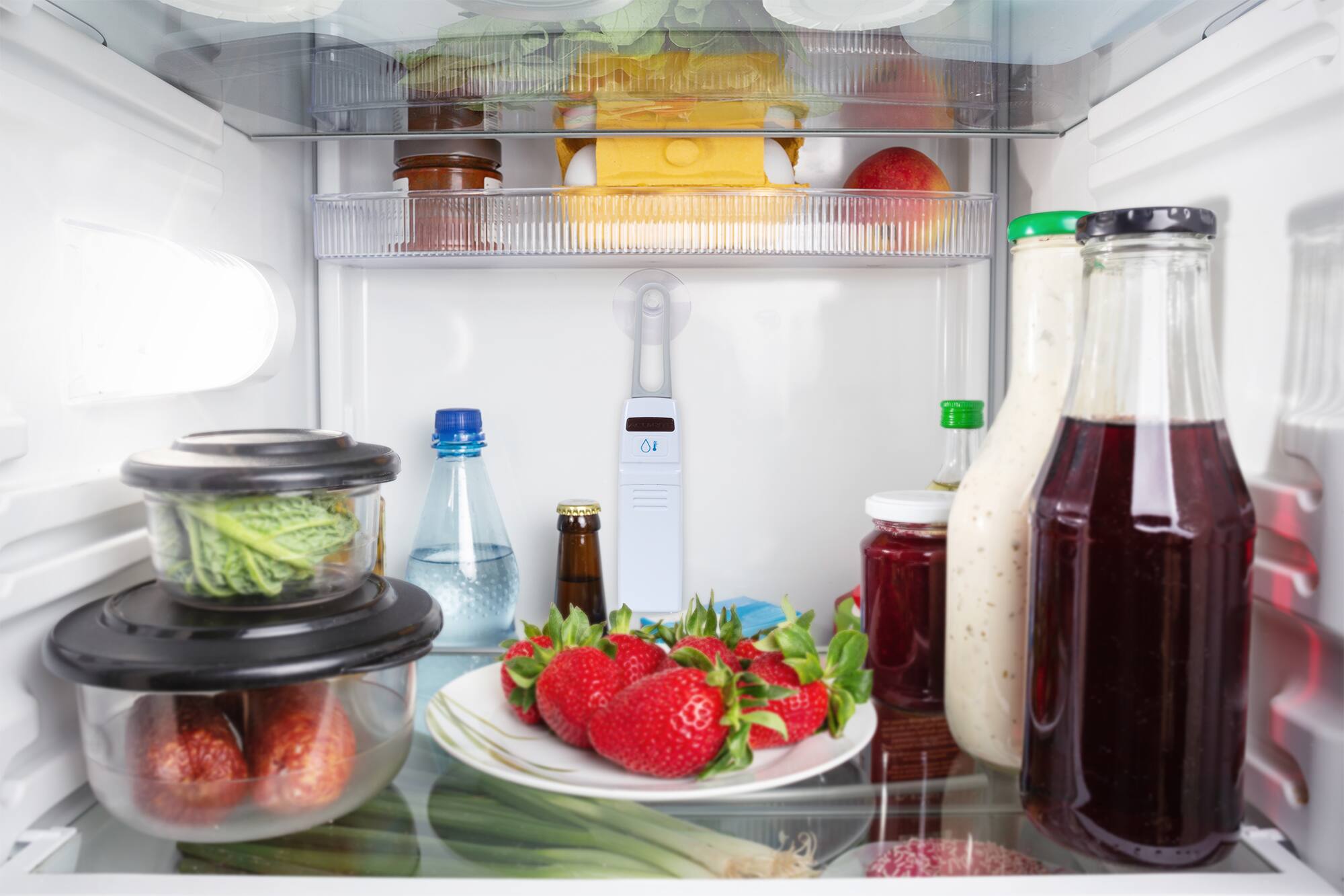 Alt View 4. AcuRite - Digital Refrigerator and Freezer Thermometer with Wireless Sensors - Stainless Steel.