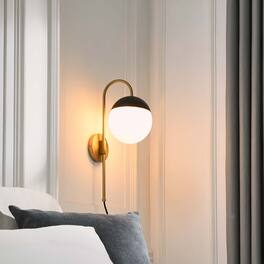 Stellar 1-Light Wall Sconce by Modway - Opal Satin Brass