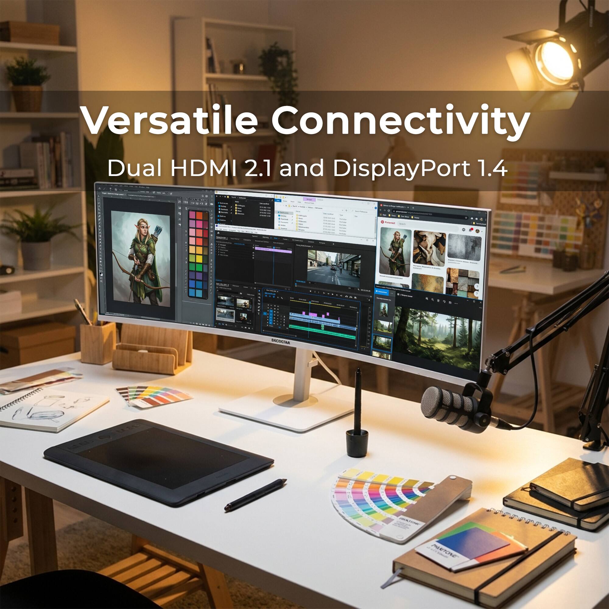 Versatile Connectivity  
Dual HDMI 2.1 and DisplayPort 1.4
