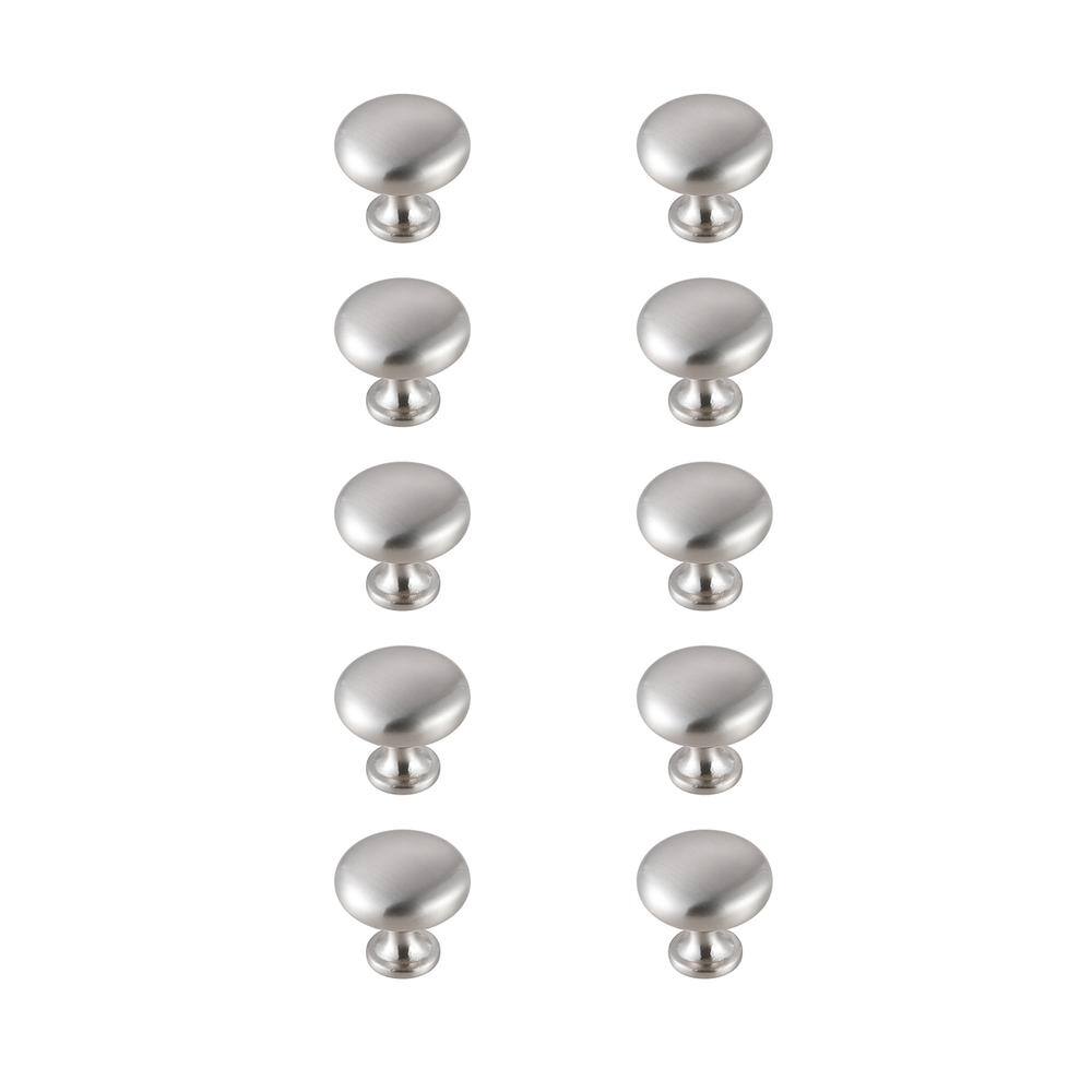 Alt View 2. Elegant Decor - Cadon 1.2" Diameter Brushed Nickel Mushroom Knob Multipack (Set of 10) - Brushed Nickel.