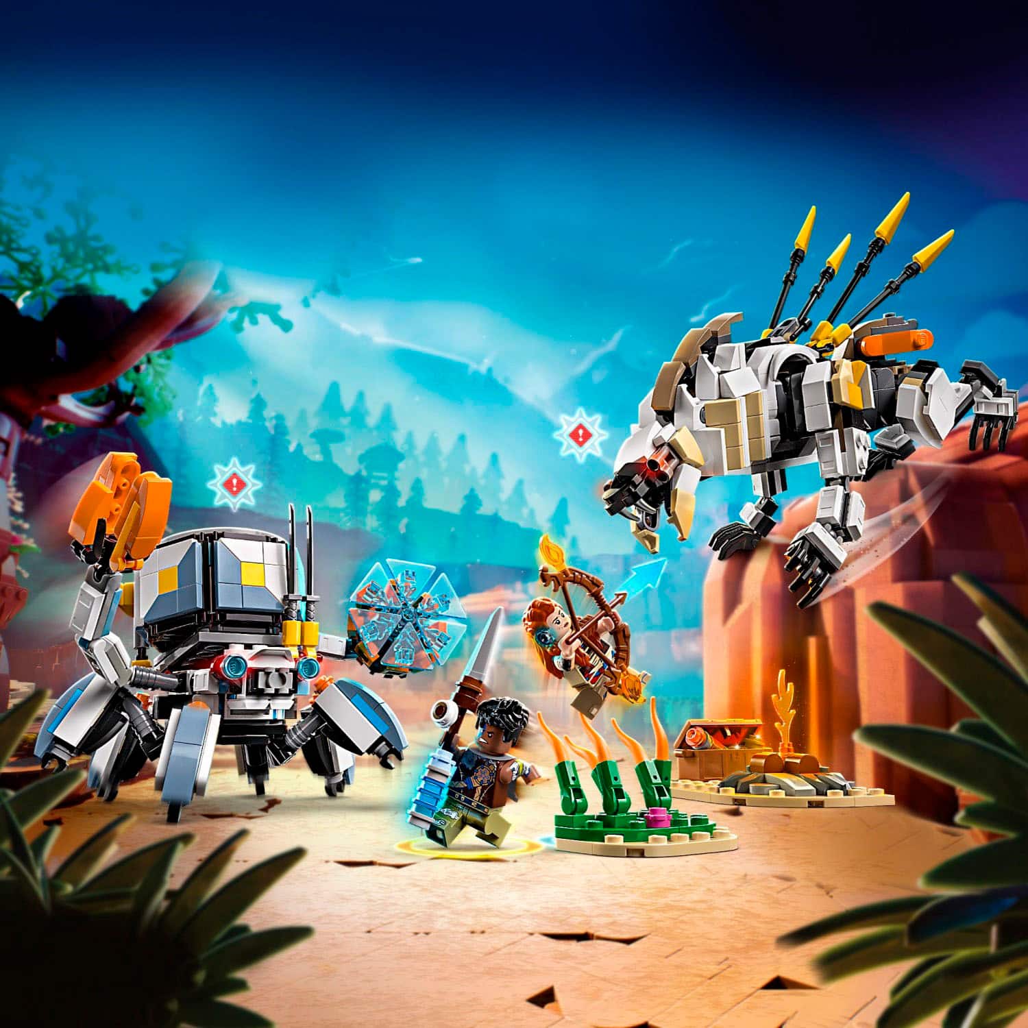 Alt View 13. LEGO - Horizon Adventures Aloy & Varl vs. Shell-Walker & Sawtooth Toy 77037.