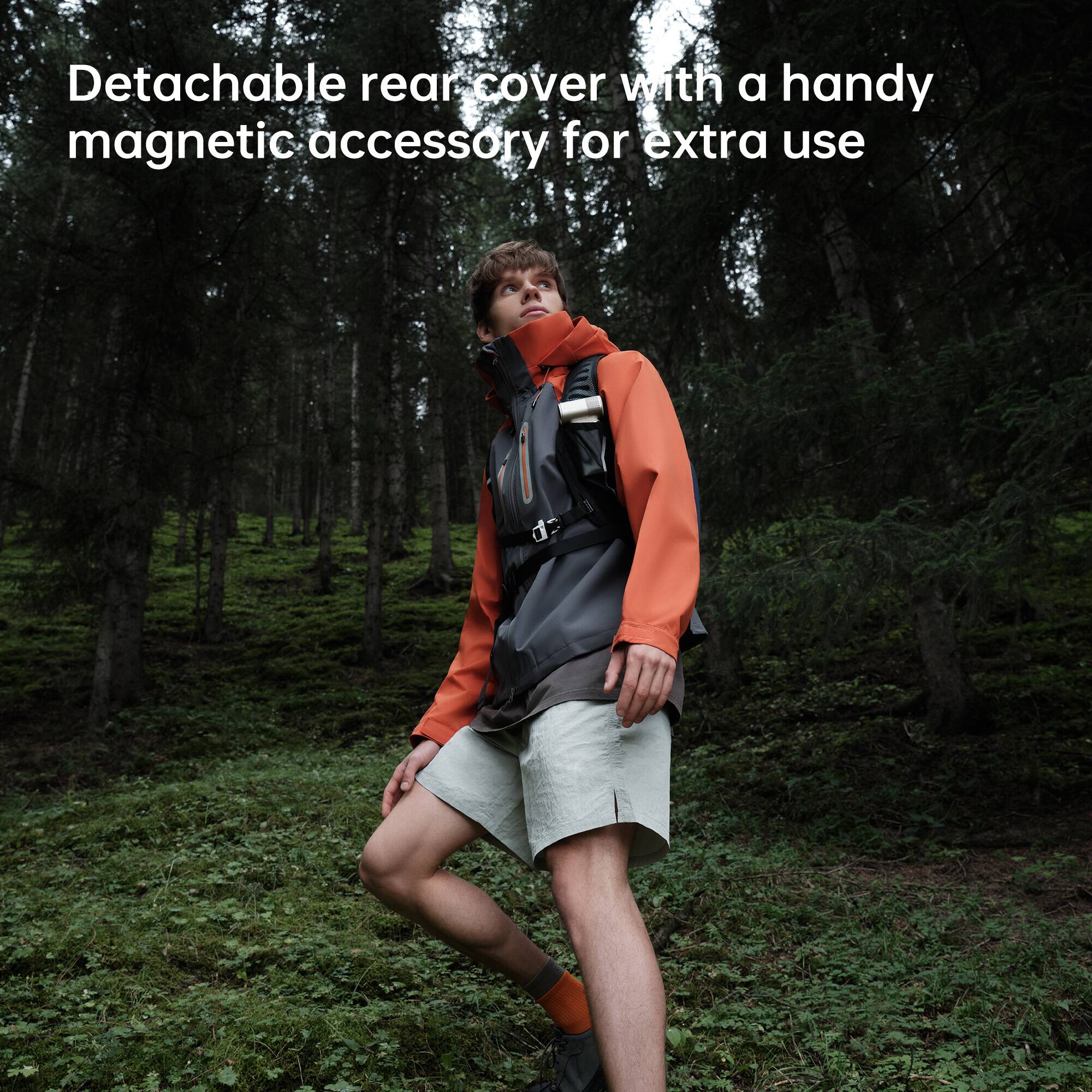 Detachable rear cover with a handy magnetic accessory for extra use