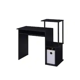 Manhattan Lane - Computer Desk with Built In Bookshelf - Black