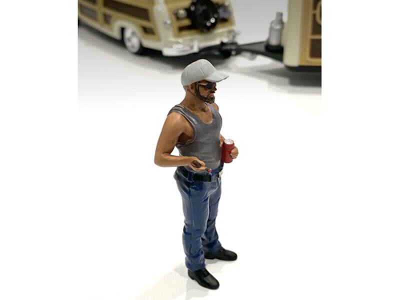 Angle. American Diorama - "Campers" Figure 5 for 1/18 Scale Models by American Diorama - Multi.