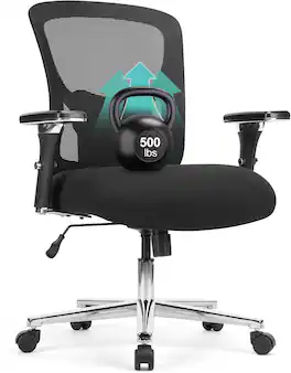 AOITUN - Big and Tall Office Chair 500LBS, Heavy Duty Ergonomic Computer Desk Chair Mesh Executive Task Chair - Black