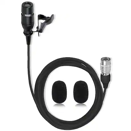 Front. Reds Spade - Lapel lavalier microphone unidirectional condenser super cardioid mic compatible with sennheiser bodypack - Hirose 4 Pin Plug Compatible with Audio-Technica.