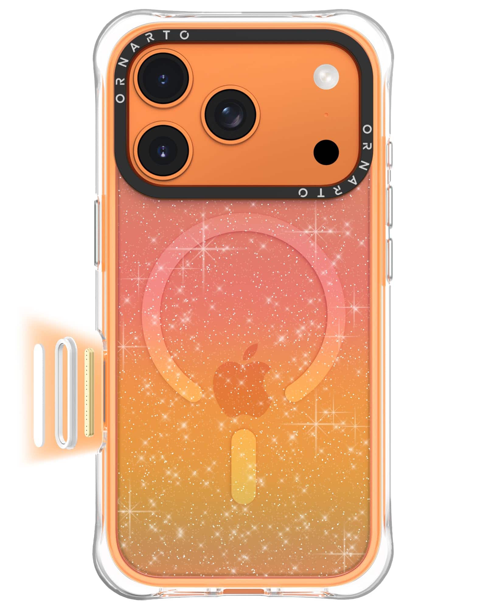 Ornarto - Air Case for iPhone 17 Pro Max Clear, Compatible with MagSafe, Built-in Air Phone Cover - Sunset Orange