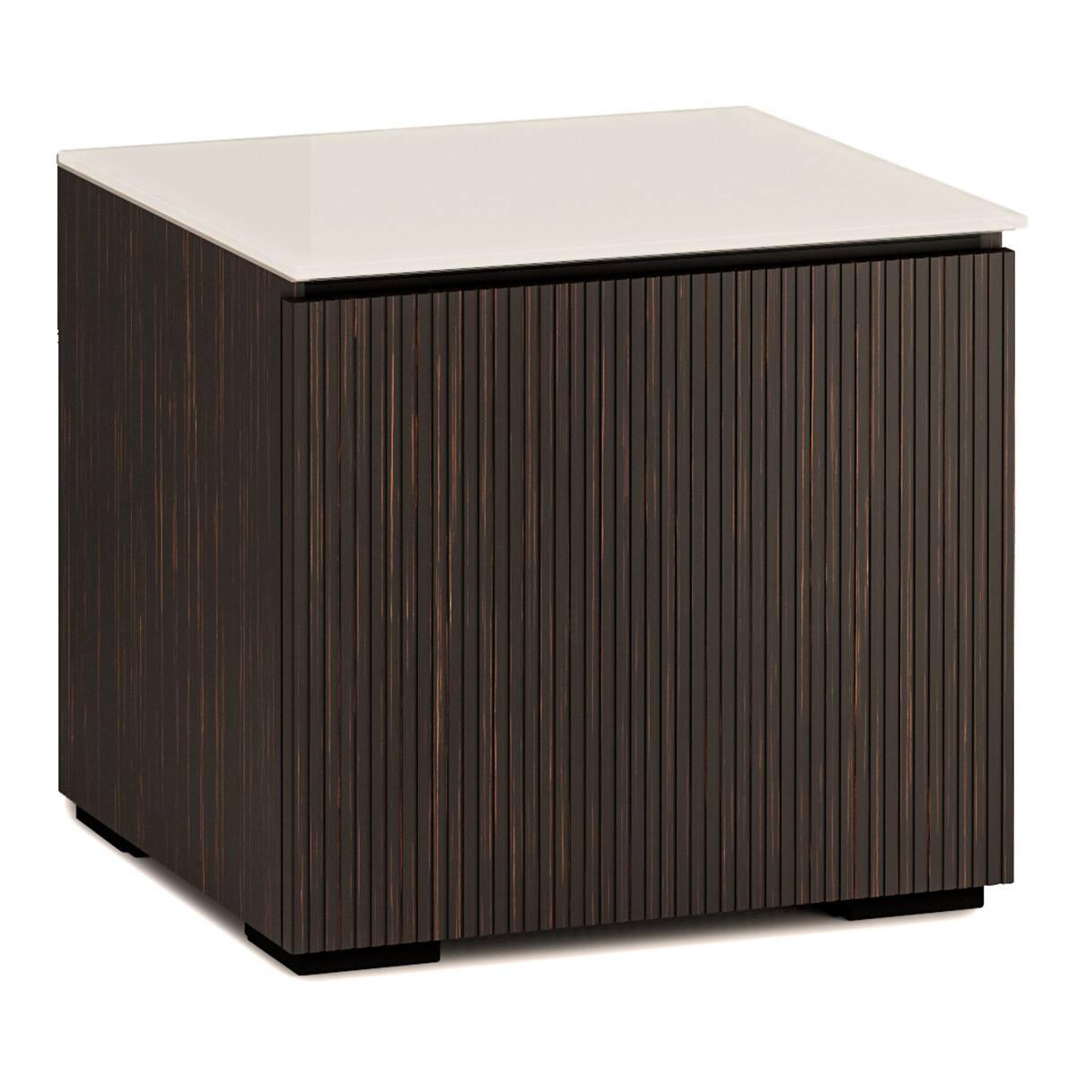 Front. Salamander Designs - Salamander Designs Chameleon Collection Manhattan 217 Twin AV Cabinet (Maro Ebony Doors and Matte Taupe Glass Top) - Taupe/Ebony.