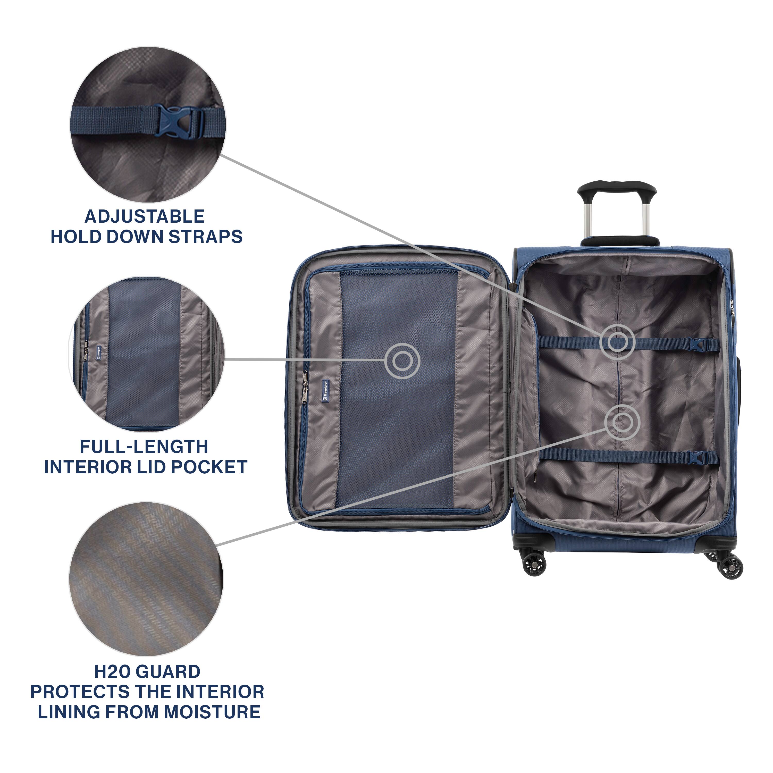ADJUSTABLE HOLD DOWN STRAPS  
FULL-LENGTH INTERIOR LID POCKET  
H2O GUARD PROTECTS THE INTERIOR LINING FROM MOISTURE