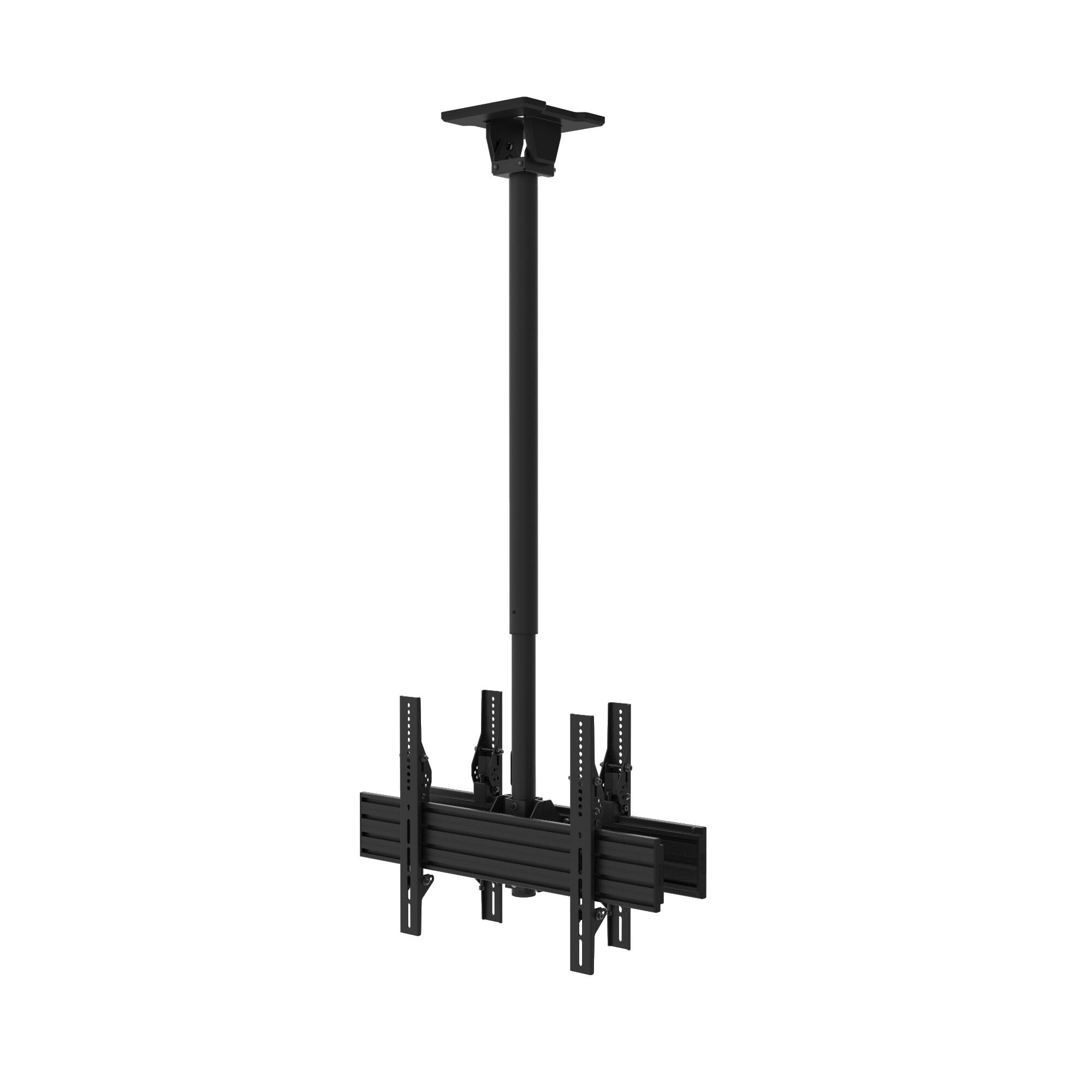 Front. Kanto - Back-to-Back Dual Screen TV Ceiling Mount for 40” to 80” TVs - Black.