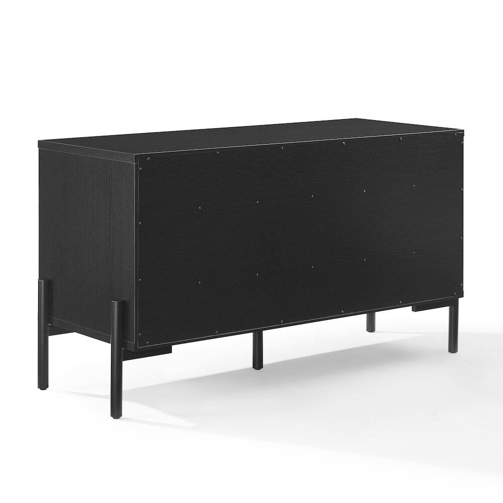 Alt View 1. Crosley Furniture - Greenwich Medium Record Player Stand With Vinyl Storage - Black.