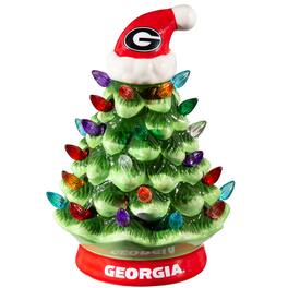 Evergreen Enterprises - Georgia Bulldogs 8" Light Up Ceramic LED Christmas Tree - Multicolor