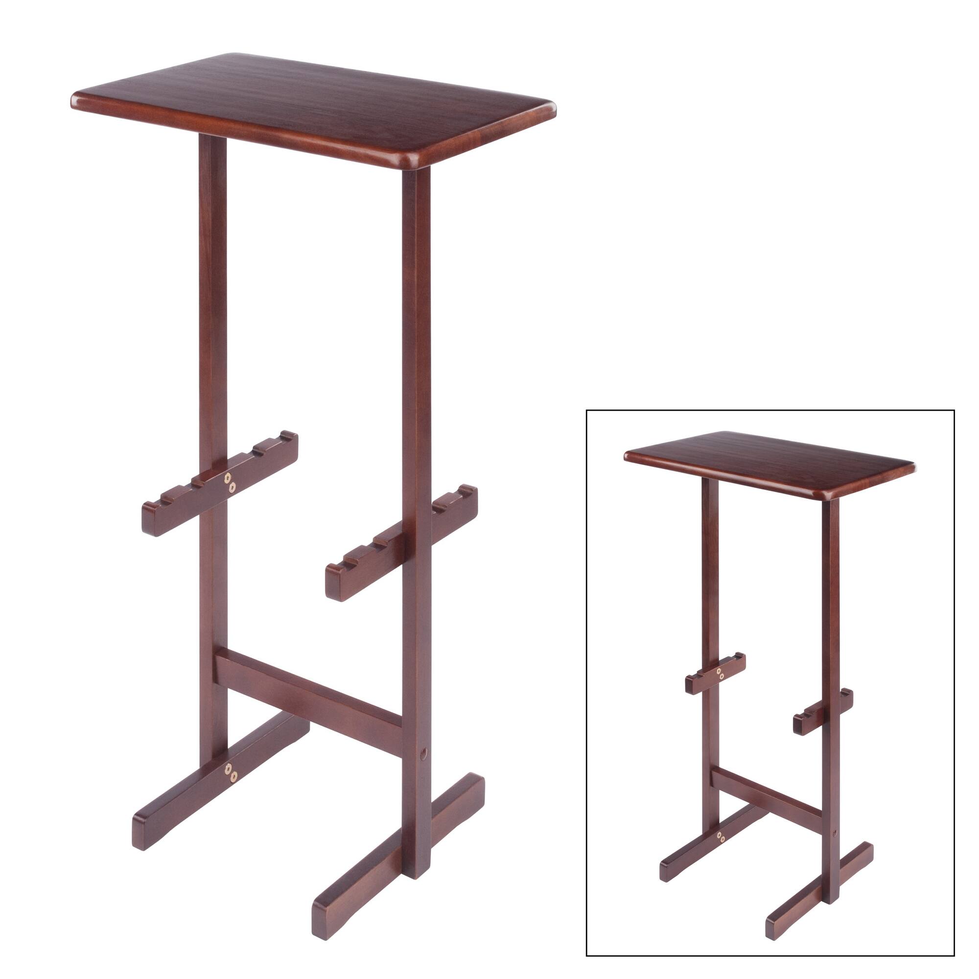 Front. Winsome Wood - Riley Snack Table Rack - Walnut.
