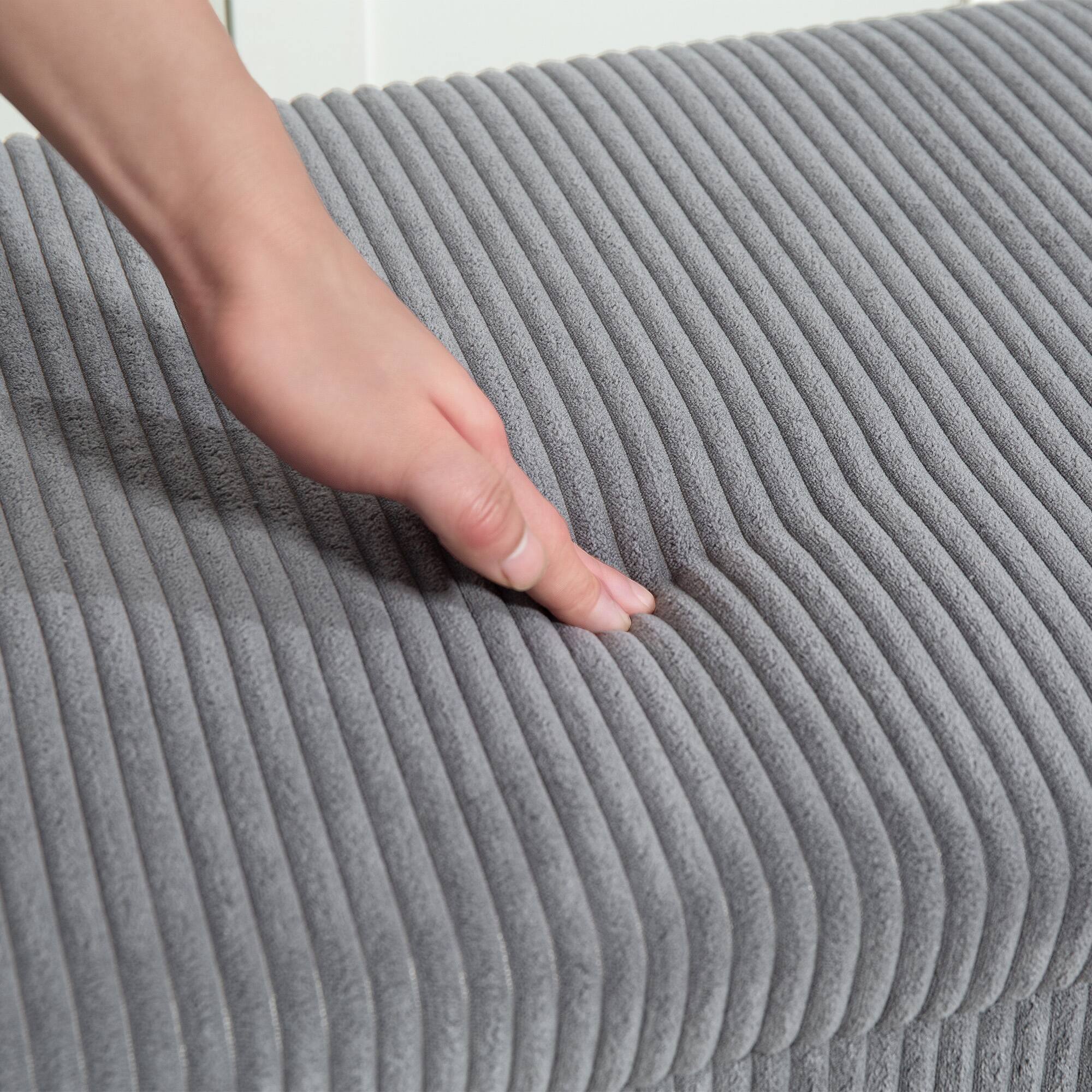 Alt View 8. Homcom - 47 Inches Storage Ottoman Bench, Foot Rest with Removable Lid, End of Bed Bench, Padded Seat, for Living Room, Bedroom - Grey.