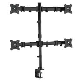 KanTek - MA240 18 lbs. Capacity Articulating Quad Monitor Arm for 13 in. - 27 in. Monitors - Black