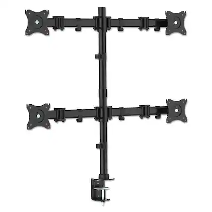 Front. KanTek - MA240 18 lbs. Capacity Articulating Quad Monitor Arm for 13 in. - 27 in. Monitors - Black.