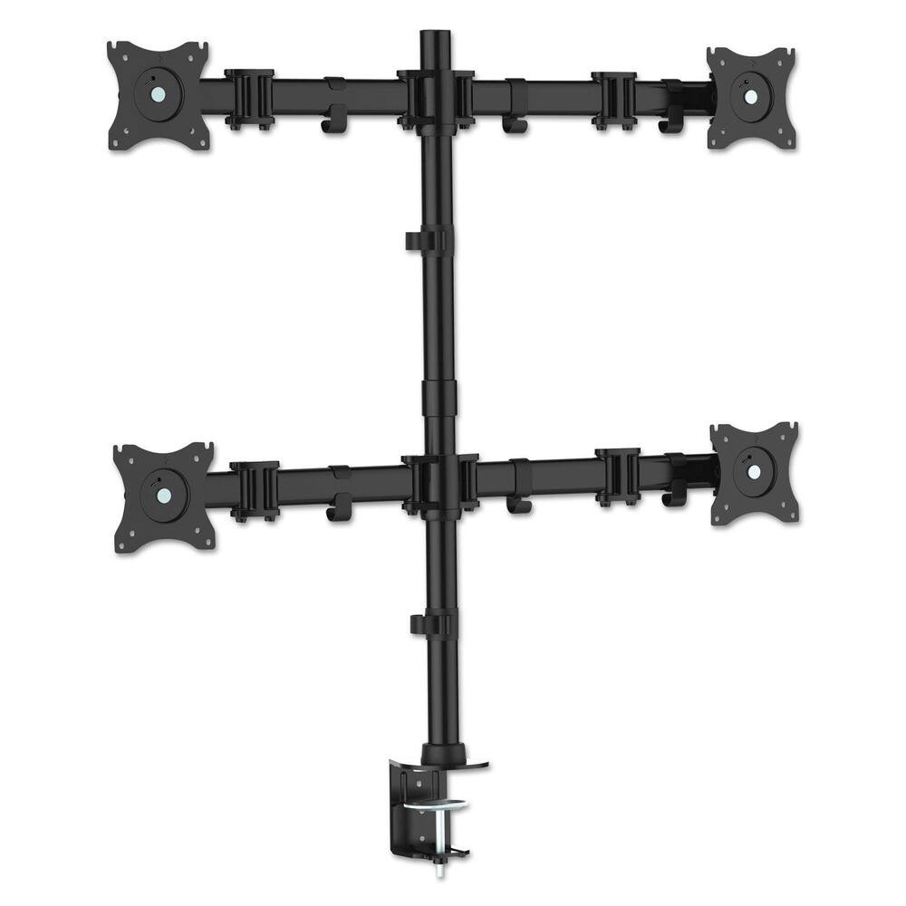 Front. KanTek - MA240 18 lbs. Capacity Articulating Quad Monitor Arm for 13 in. - 27 in. Monitors - Black.