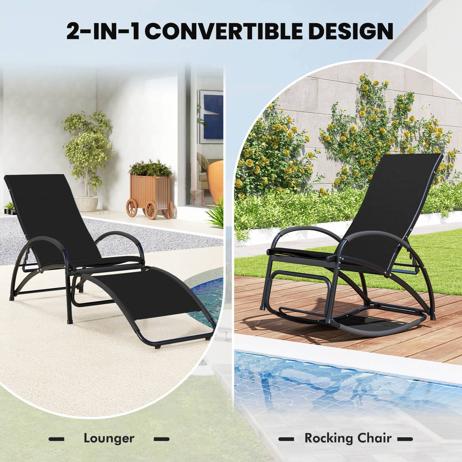 2-IN-1 CONVERTIBLE DESIGN

- Lounger
- Rocking Chair