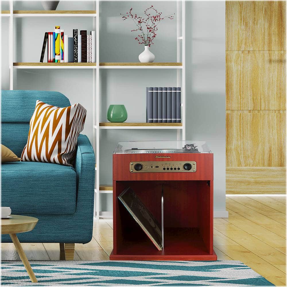 Alt View 13. Spectra - SB6059 Bluetooth Stereo Turntable with Storage - Brown.