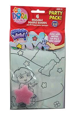 Red - Dora the Explorer Reusable Doodle Boards & Fingerpaint Sponges - Multi