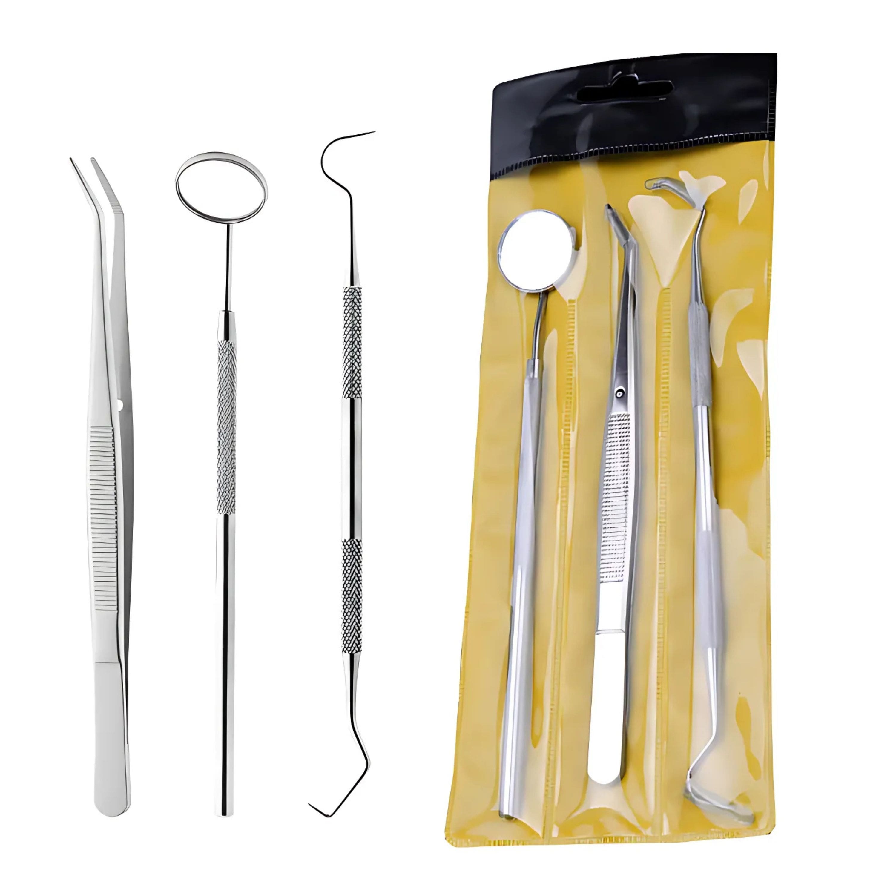 Kitcheniva - Stainless Steel Dental Tools 3 Pcs - Plaque & Tartar Scraper, Mirror & Tweezers price history on PriceWatchPro