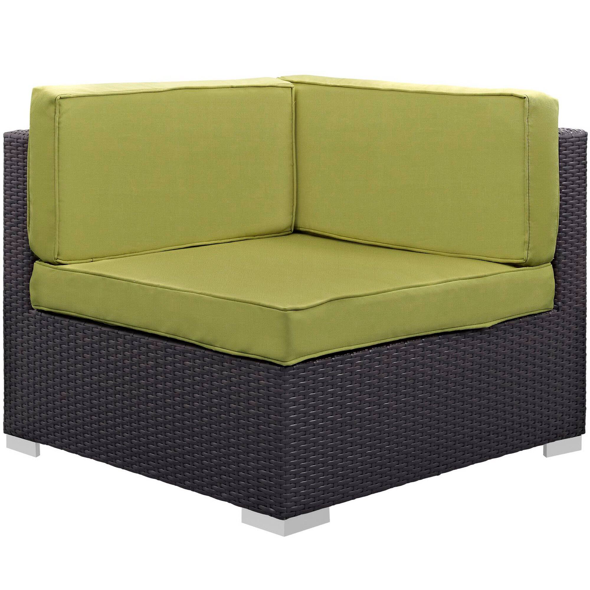 Back. Modway - Gather Corner and Middle Outdoor Patio Sectional Set by Modway - Espresso Peridot.