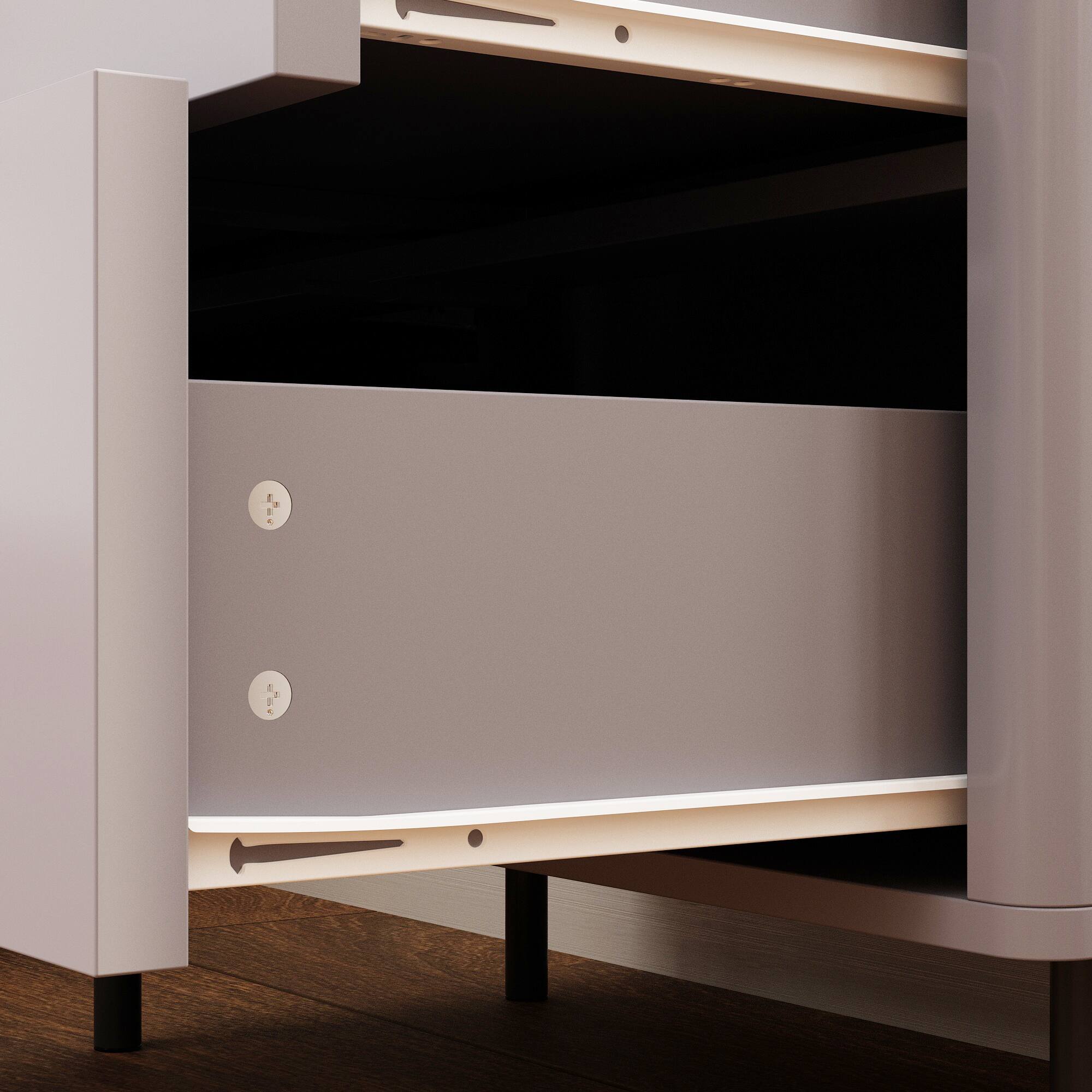 Alt View 6. Famapy - Famapy Vertical Dresser with Unique Decorative Textured Surface & Ample Storage - Gray.