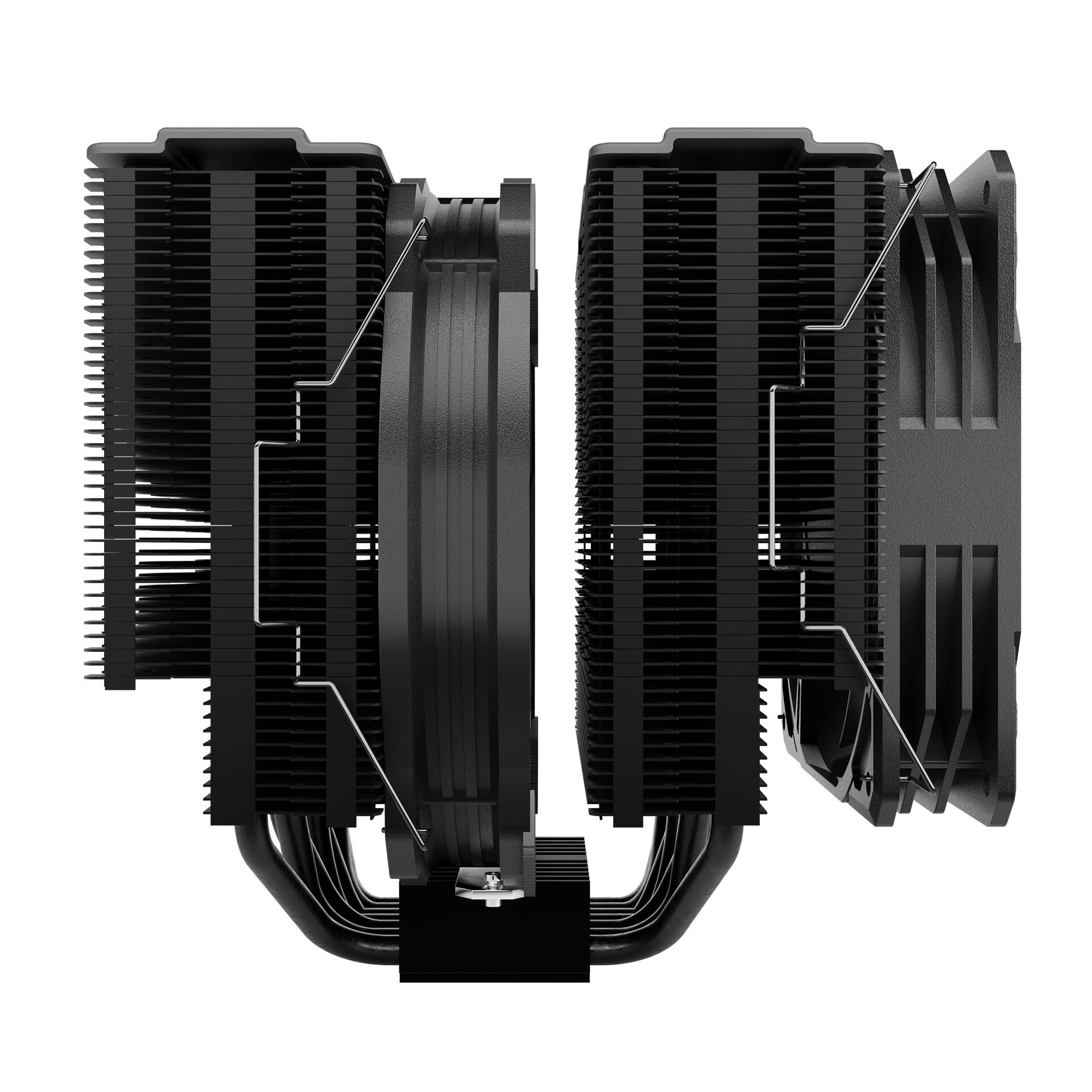 Back. GAMDIAS - BOREAS P1-720 premium CPU air cooler, dual fans dual tower, 7-pipes  270W TDP, AMD and Intel - Black.