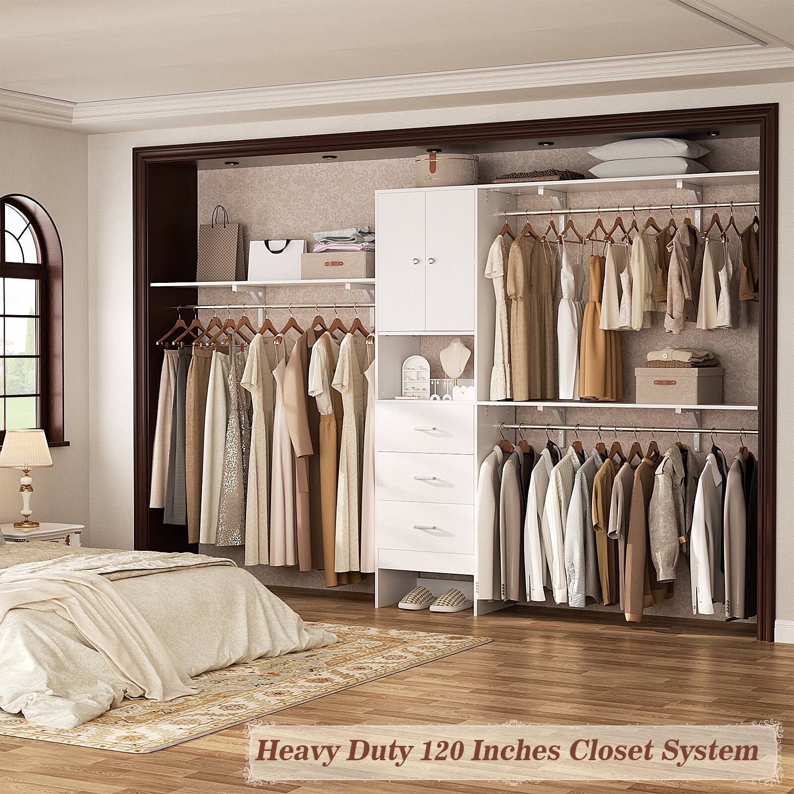 Heavy Duty 120 Inches Closet System