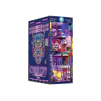 Front. 3D Puzzle - DIY 3D Book Nook Kit: Cyber City 284pcs.