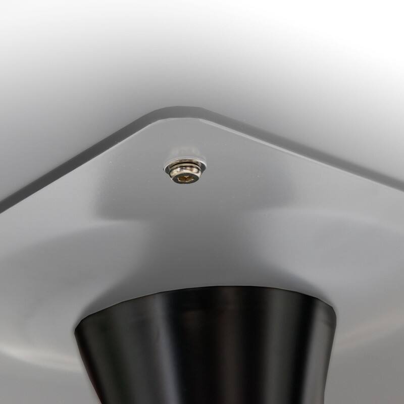 Alt View 6. LeisureMod - LeisureMod Bristol 35 in. Round MDF Wood Dining Table in Stainless Steel Pedestal Base Modern Kitchen Table - Black/White.