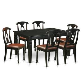 East West Furniture - 7 Pc Table set for 6-Kitchen dinette Table and 6 Kitchen Dining Chairs - Black