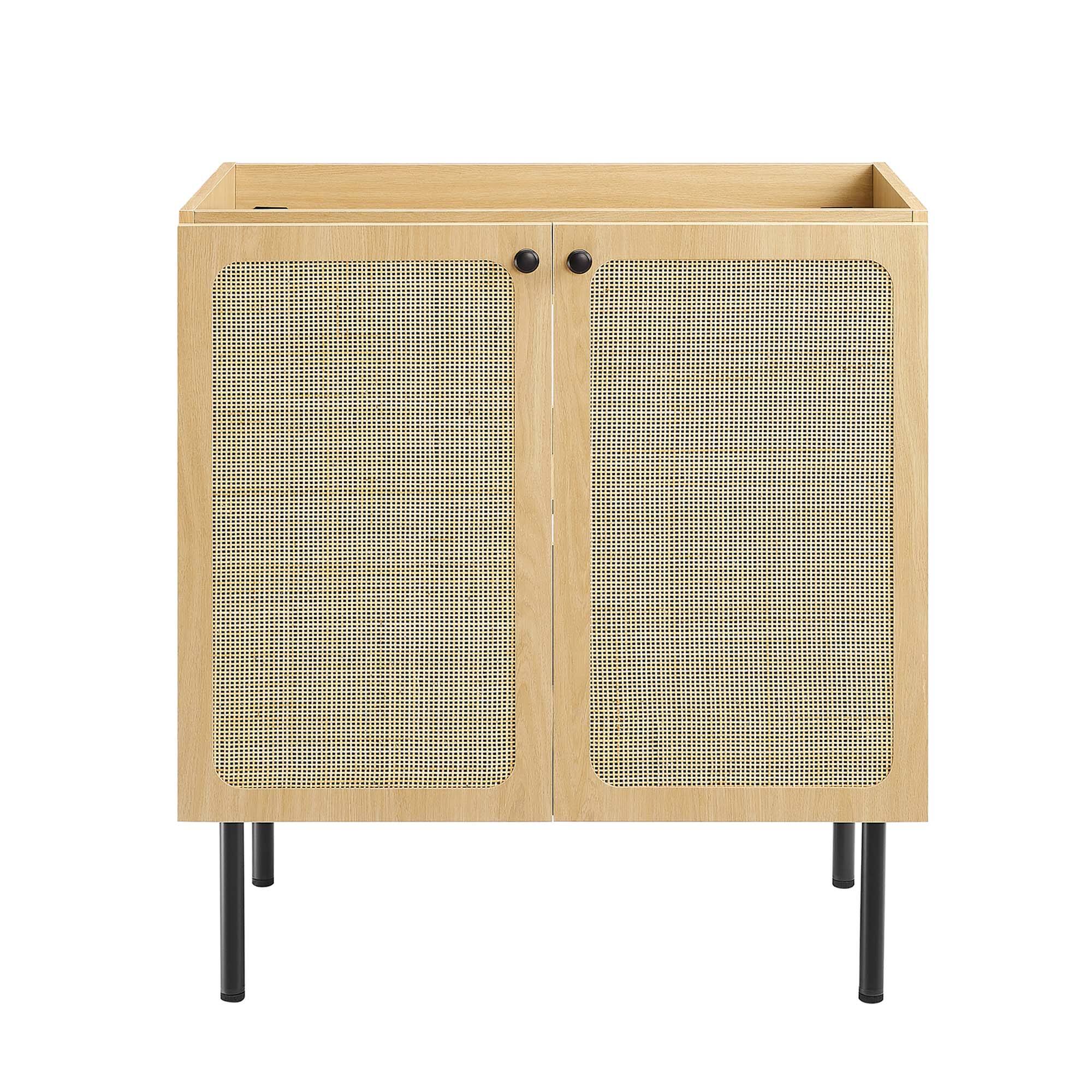 Alt View 6. Modway - Chaucer Bathroom Vanity with Black Basin Included by Modway - Oak Black.