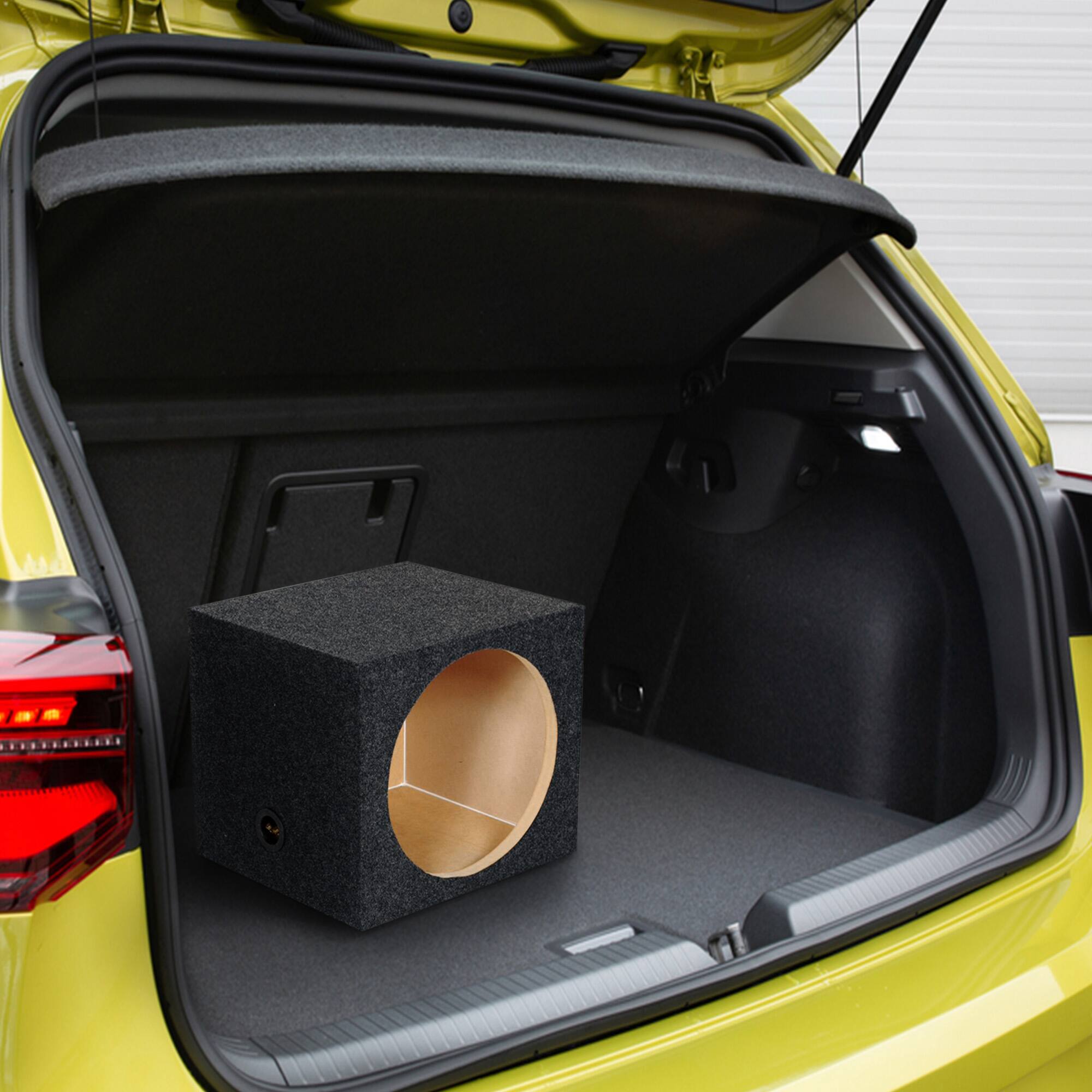 Alt View 2. QPower - QPower 12" Heavy-Duty Single Sealed Vehicle Subwoofer Enclosure Woofer Box, Gray - Charcoal Black.