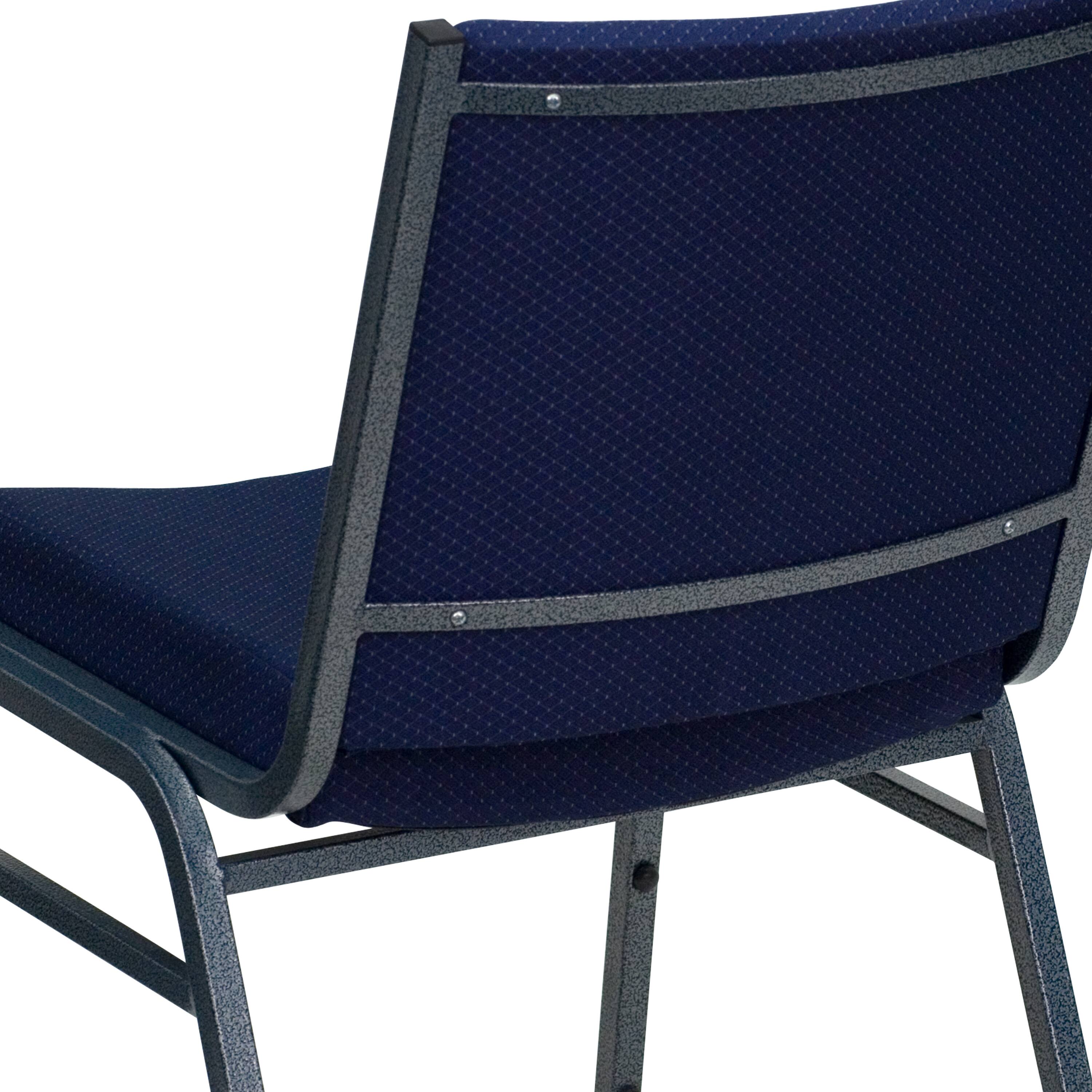 Alt View 8. Emma + Oliver - Heavy Duty Reception/Guest Stack Chair - Navy Blue Patterned Fabric.