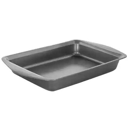Front. Gibson - Gibson Baker's Friend 16.75 Inch Nonstick Steel Roasting Pan in Gray - Gray.