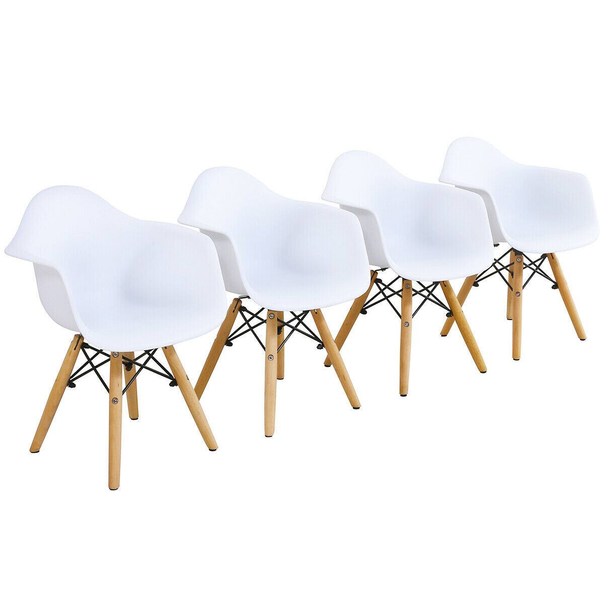 Alt View 8. Gymax - Gymax 5 PC Kids Round Table Chair Set with 4 Arm Chairs White - White.