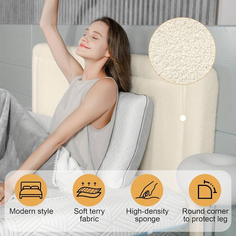 Modern style  
Soft terry fabric  
High-density sponge  
Round corner to protect leg