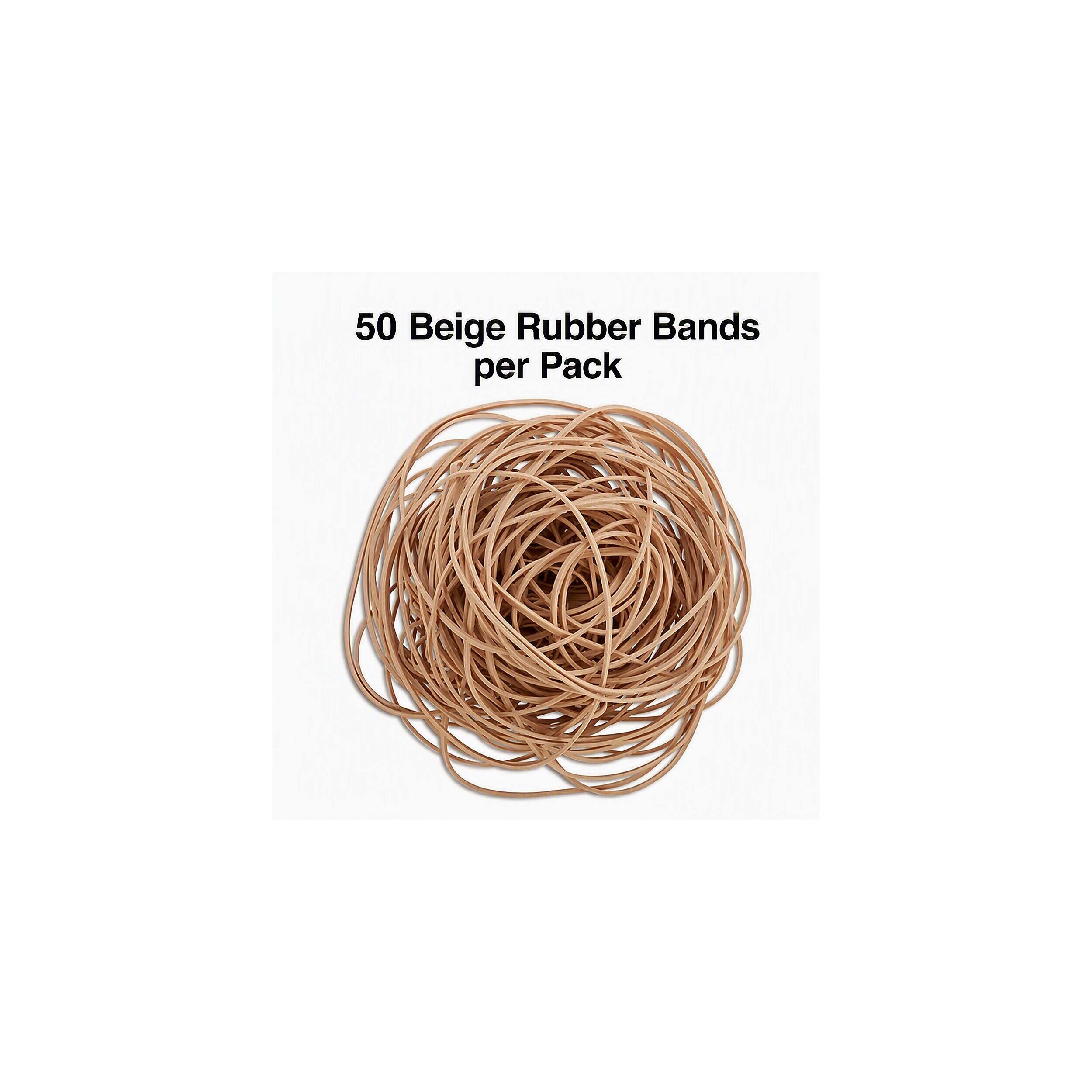 50 Beige Rubber Bands per Pack