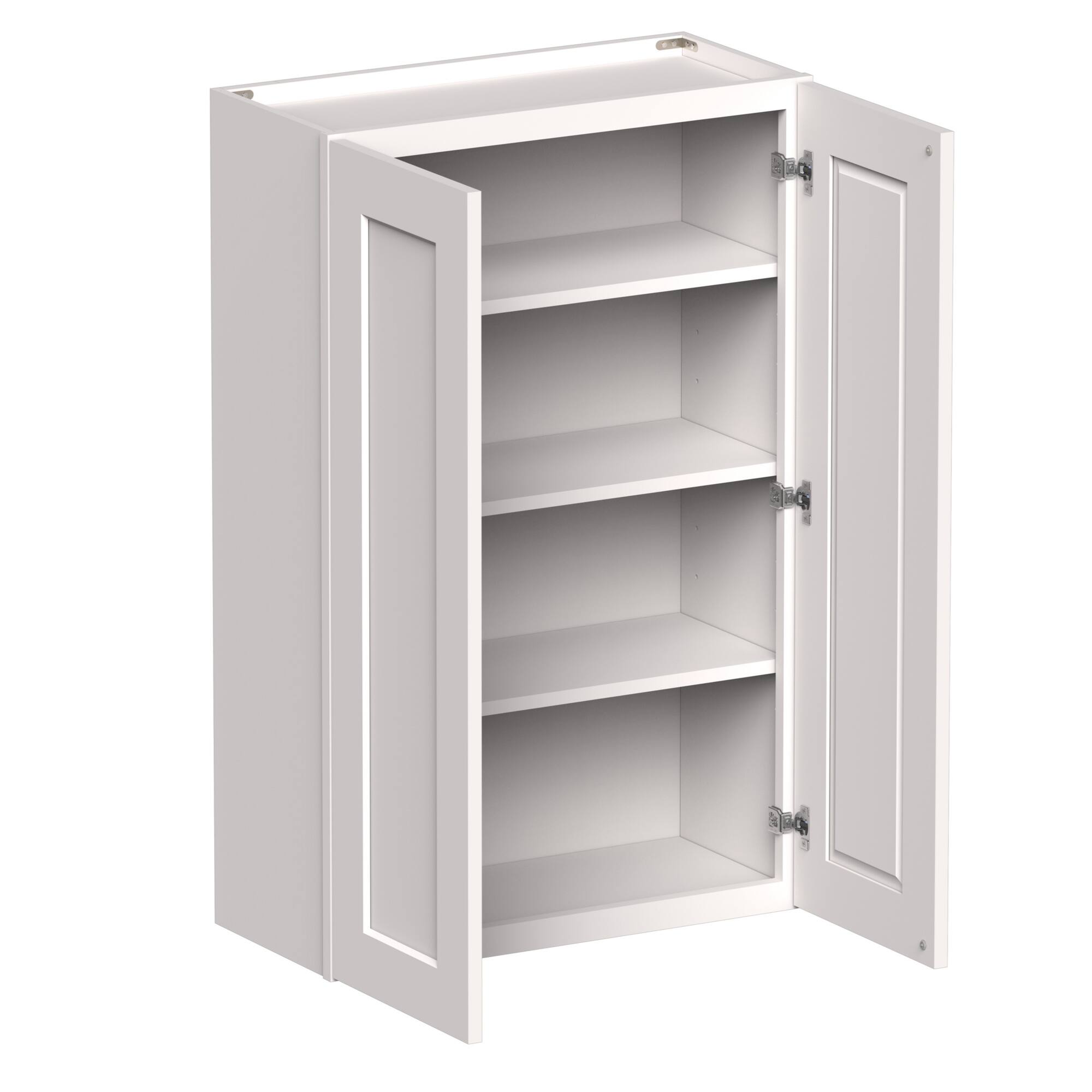 Angle. Boyel Living - 27-in W x 42-in H x 12-in D Shaker RTA Kitchen Wall Cabinet with Soft-Close - White Shaker.